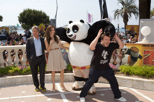 Dustin Hoffman, Angelina Jolie, Jack Black and Po in Cannes for KUNG FU PANDA 2